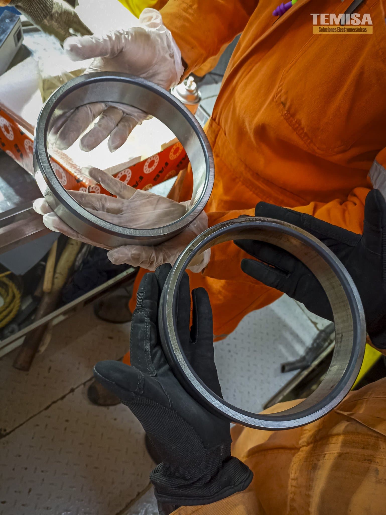 Cambio de rodamientos SKF y FAG en generador ABB — TEMISA