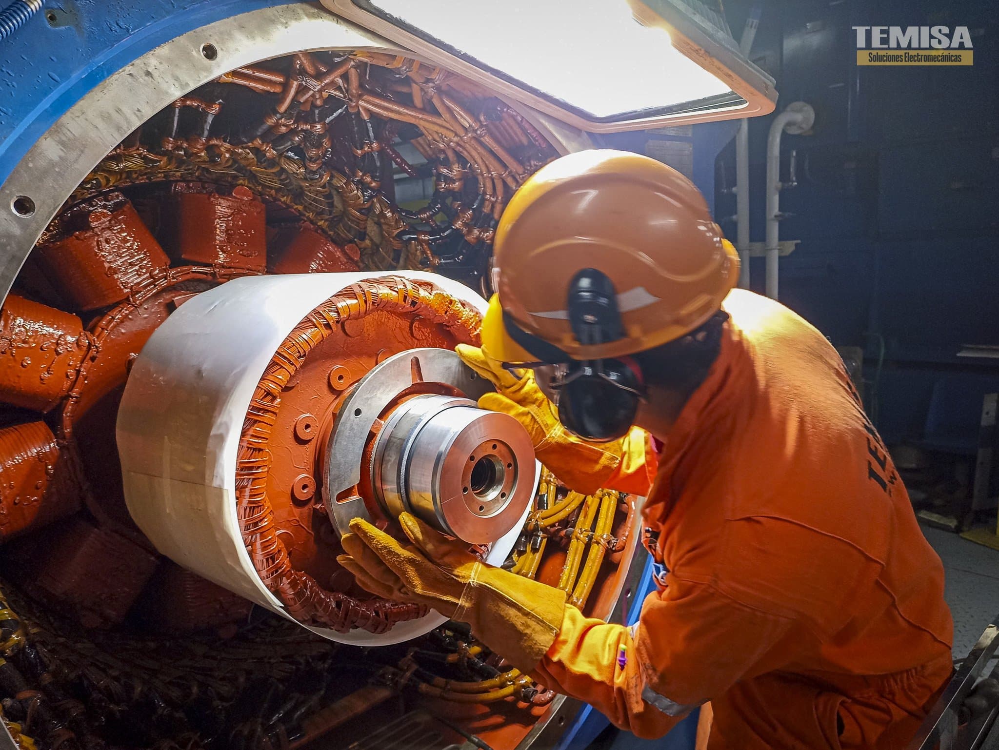 Mantenimiento del rotor de polos salientes de generador ABB — TEMISA