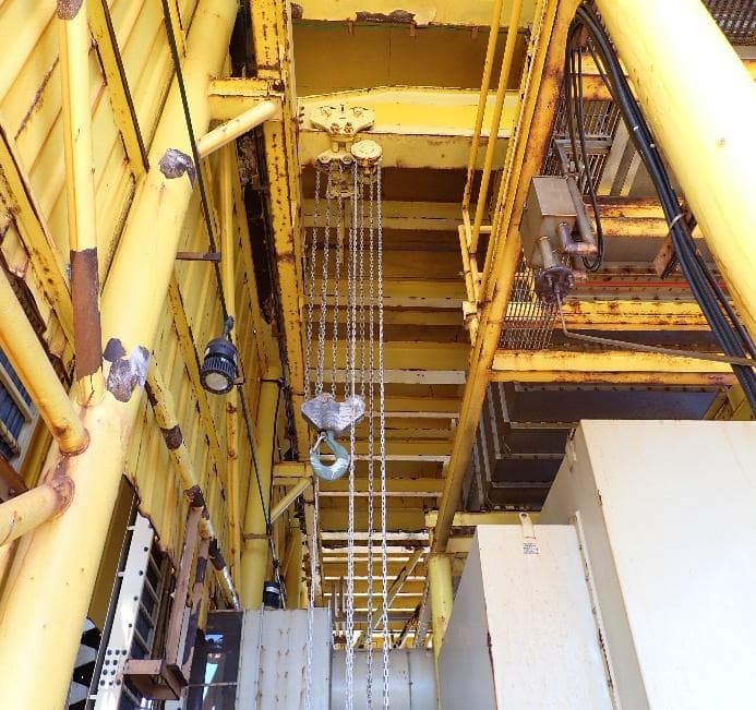 Polipasto de cadena y estructura sobre el generador KATO offshore