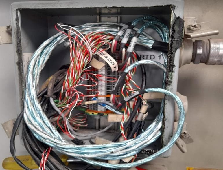 Estado inicial de la caja de conexiones de sensores RTD