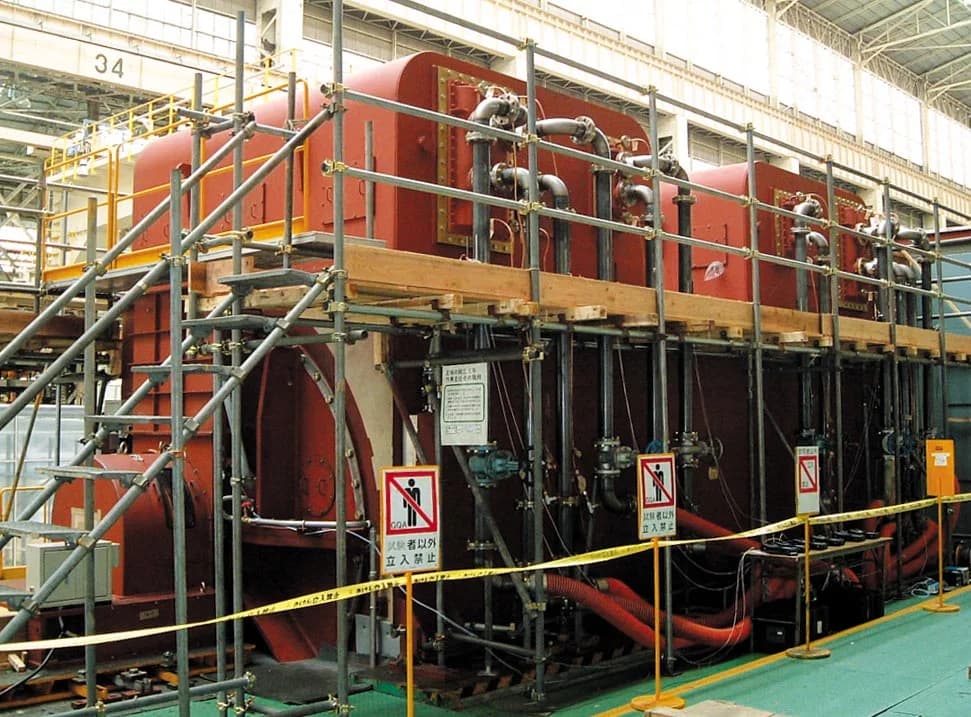 Hitachi generator during factory testing, published in Hitachi Review